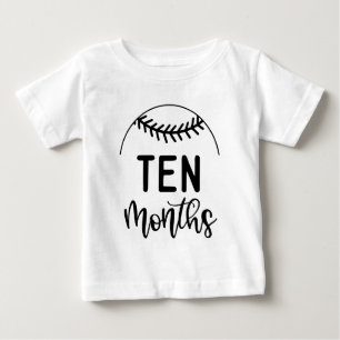 Camiseta Bebê de Dez Meses de Beisebol Marco -