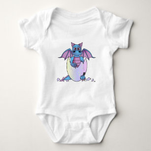 Camiseta Bebê de dragão-cúmulo em ovo rachado - Azul / Roxo