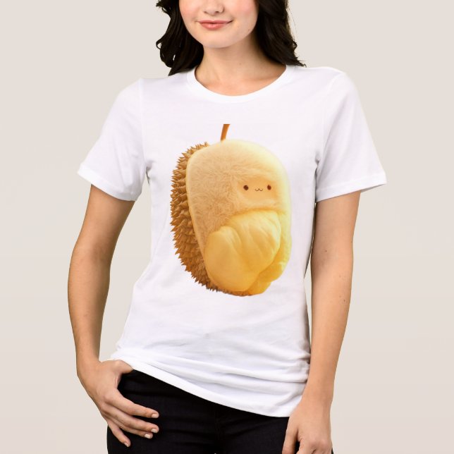 Camiseta Bebê de Durian Fofo com Espinhos Macios e Rosto So (Frente)