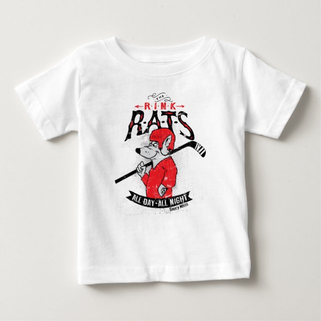 Camiseta Bebê De Hockey Rats Rink (Frente)