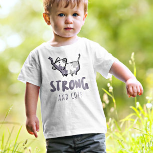 Camiseta Bebê de Ilustração Simples Forte e Bonita