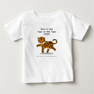Camiseta Bebê de Janeiro de 2023 Nascido no Ano do Tigre