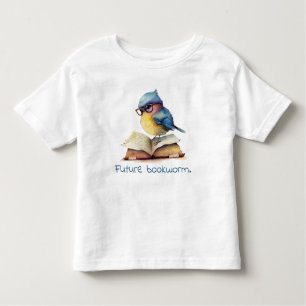 Camiseta Bebê de Leitura de Pássaros Azuis Futuros