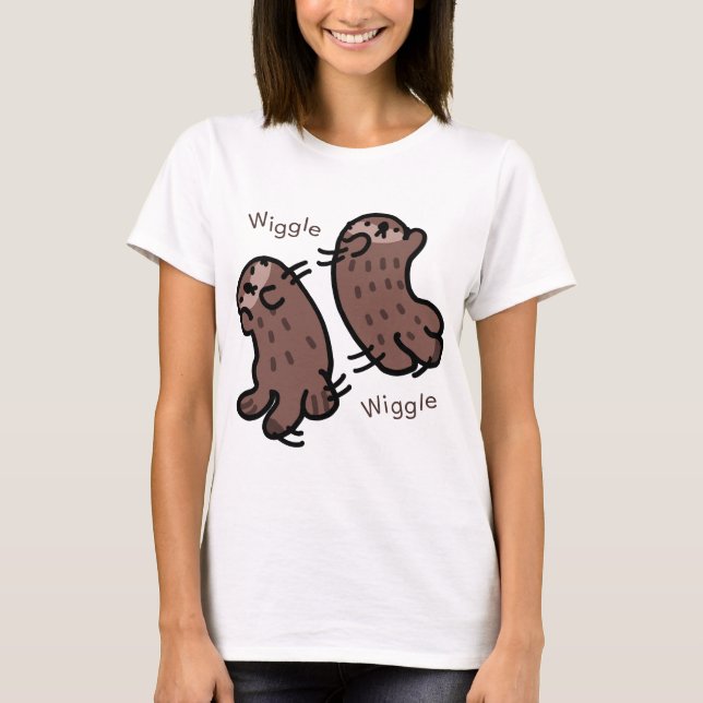Camiseta Bebê de lontra marinha se contorcendo (Frente)