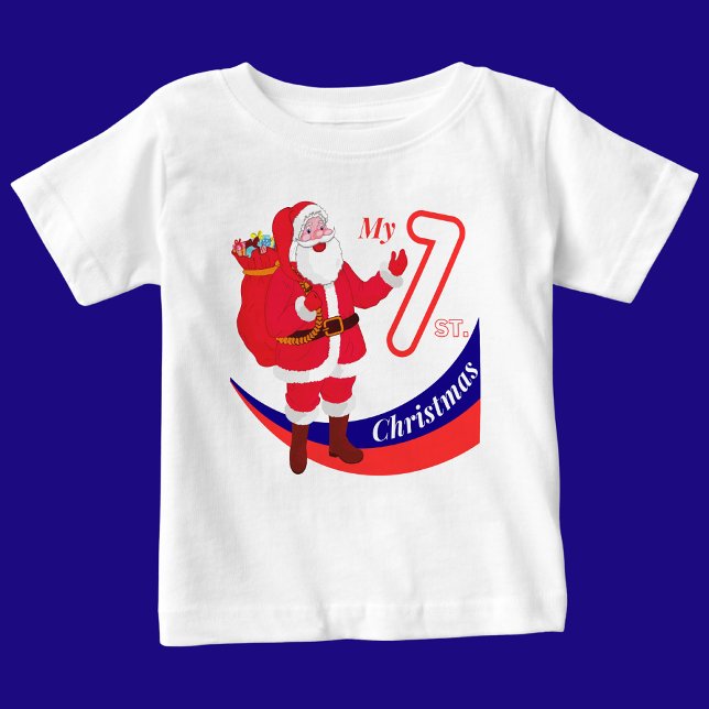 Camiseta Bebê de Natal "Meu Natal de 1rua" (Criador carregado)