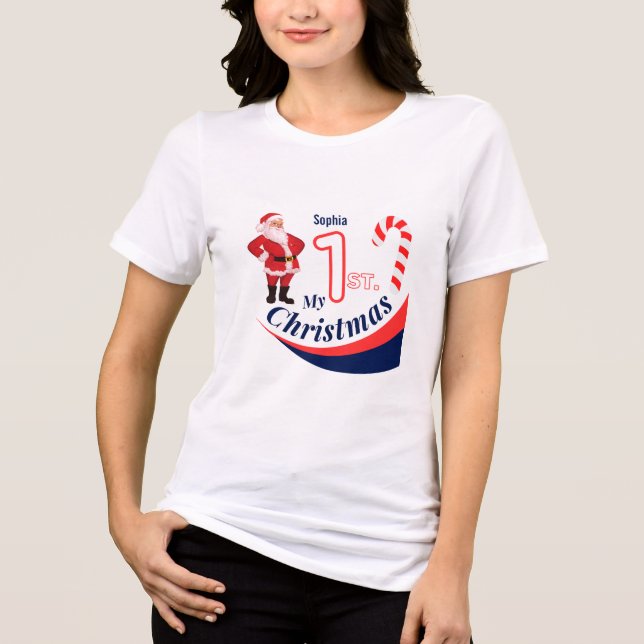 Camiseta Bebê de Natal "Meu Natal de 1rua" (Frente)