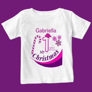 Camiseta Bebê de Natal Personalizado "Meu Natal de 1rua"