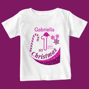 Camiseta Bebê de Natal Personalizado "Meu Natal de 1rua"