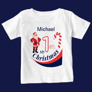 Camiseta Bebê de Natal Personalizado "Meu Natal de 1rua"