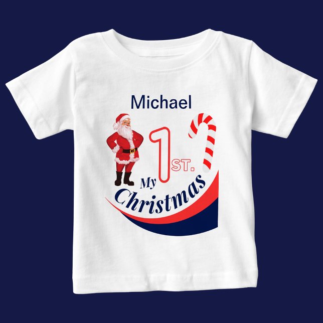 Camiseta Bebê de Natal Personalizado "Meu Natal de 1rua" (Criador carregado)