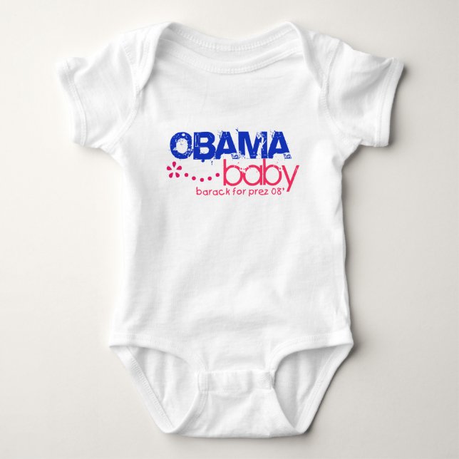 Camiseta Bebê de Obama - Barack para Prez 08 - (Frente)