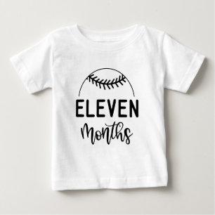 Camiseta Bebê de Onze Meses de Beisebol Marco -