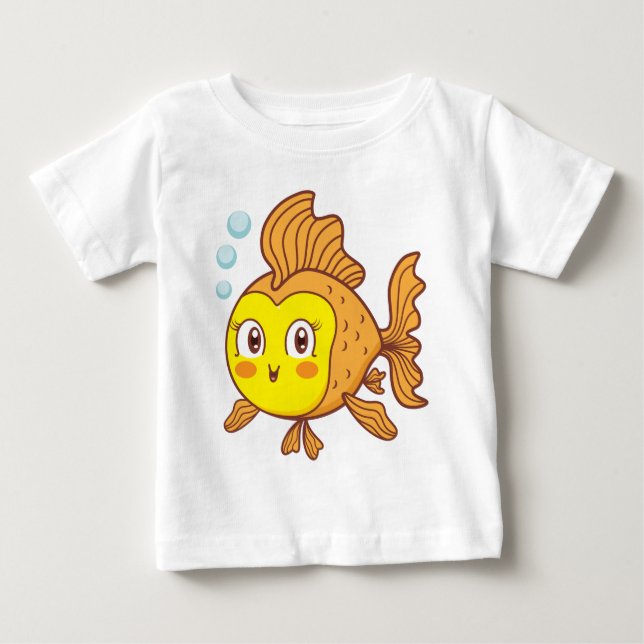 Camiseta bebê de peixe legal (Frente)