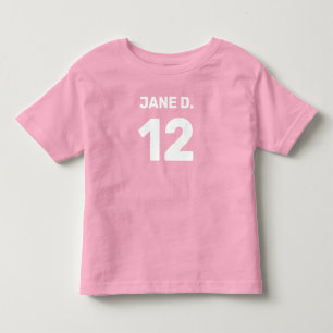 Camiseta Bebé de rosa personalizável (design da frente e ve