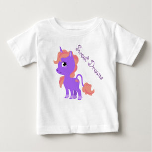 Camiseta Bebê de Unicorn Bonito