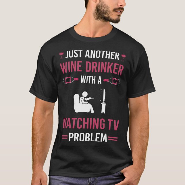 Camiseta Bebê de vinho assistindo TV (Frente)