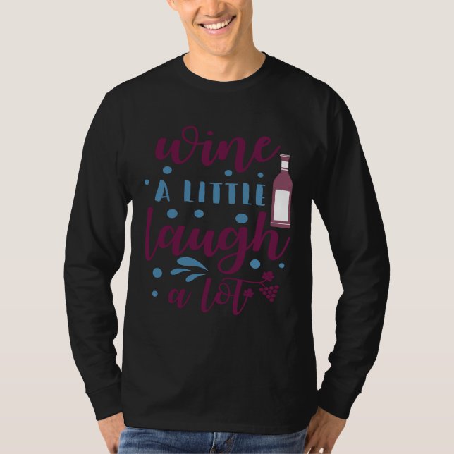 Camiseta Bebê De Vinho Ria Muito (Frente)