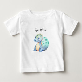 Camiseta Bebê Dinossauro Aquarela Fofa