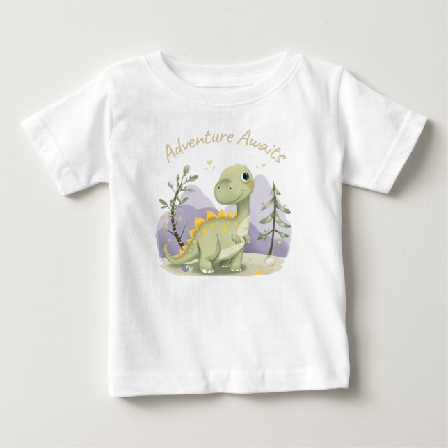 Camiseta Bebê Dinossauro Fofo (Frente)