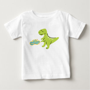 Camiseta Bebê Dinossauro Fofo