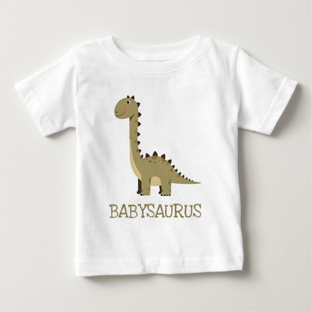 Camiseta Bebê Dinossauro Neutro Fofo (Frente)