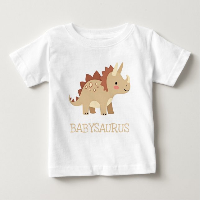 Camiseta Bebê Dinossauro Neutro Fofo Babysaurus (Frente)