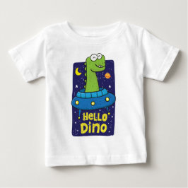 Camiseta Bebê dinossauro OVNI 