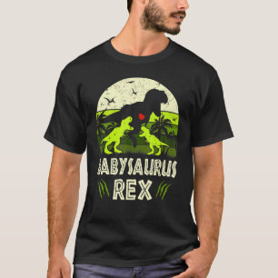 Camiseta Bebê Dinossauro T Rex Babysaurus 2 Filhos Matriz