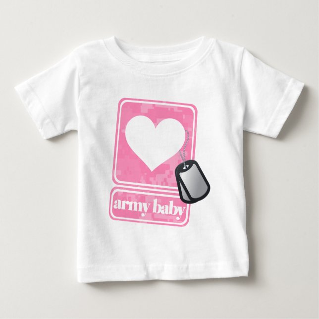 Camiseta Bebê do Exército (menina) (Frente)