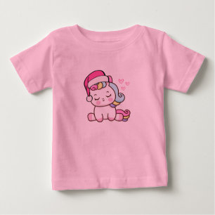 Camiseta Bebê do Unicorn de Natal