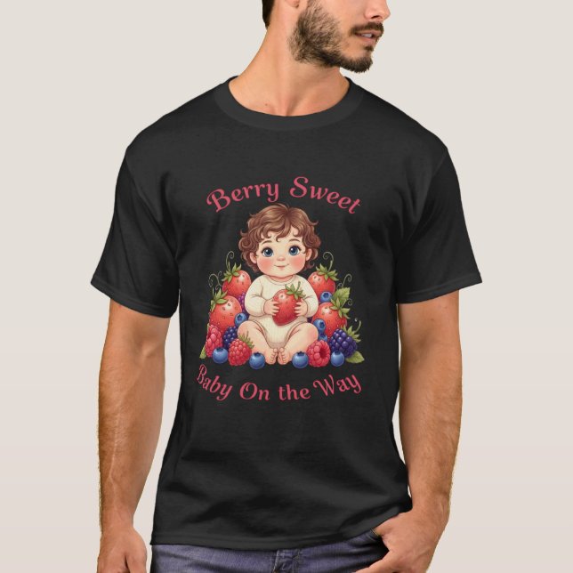 Camiseta Bebê Doce a Caminho Anúncio de Gravidez Fofo (Frente)