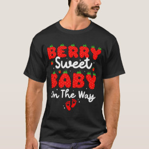 Camiseta Bebê doce de mirtilo a caminho bebê de morango
