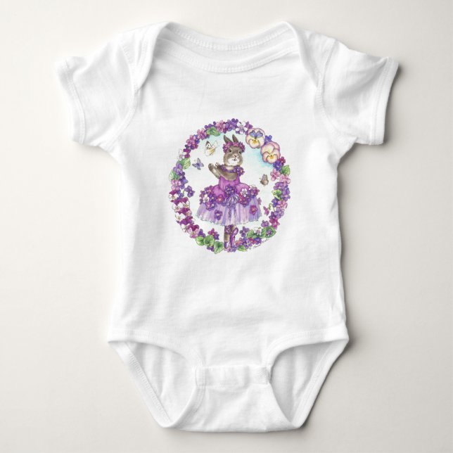 Camiseta Bebê doce violeta (Frente)