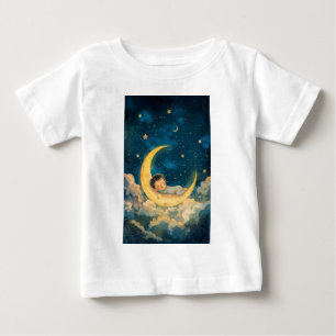 Camiseta Bebê dormindo na lua