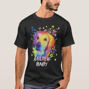 Camiseta Bebê Dourado Humor do Golden Retriever Cão Retrie