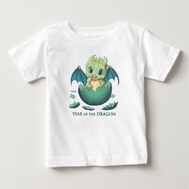 Camiseta Bebê Dragão, 2024 Ano do Dragão, Anime Kawaii (Frente)