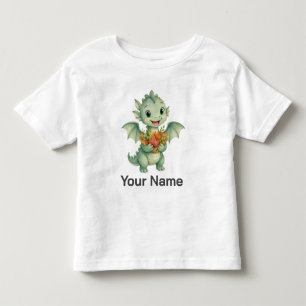 Camiseta Bebê Dragão Personalizado de Folhas de Bordo Fofos