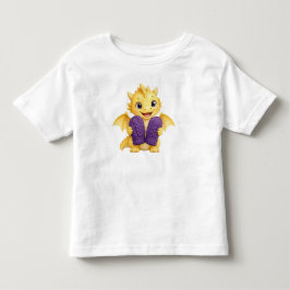 Camiseta Bebê Dragão Segurando Luvas Arte de Berçário Aquar