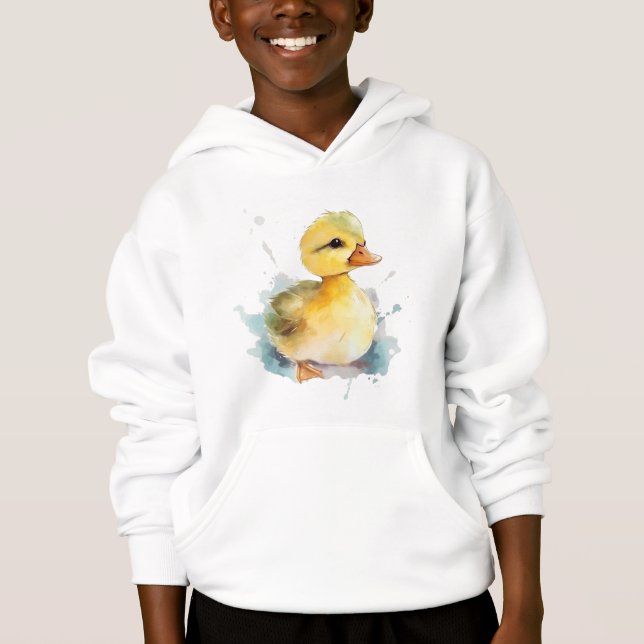 Camiseta Bebê Duck Watercolor Hoodie (Frente)