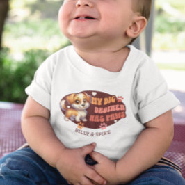 Camiseta Bebê e cachorro fofos personalizados customizados