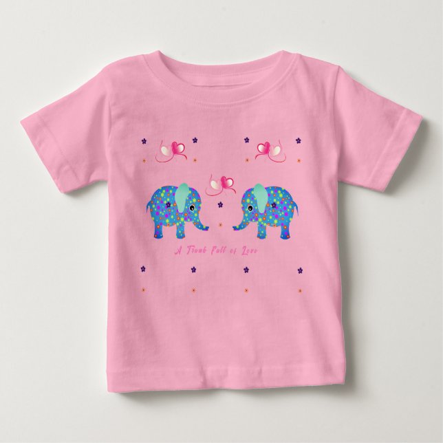 Camiseta Bebê Elefante Fofo (Frente)
