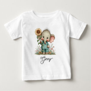 Camiseta Bebê Elefante Fofo