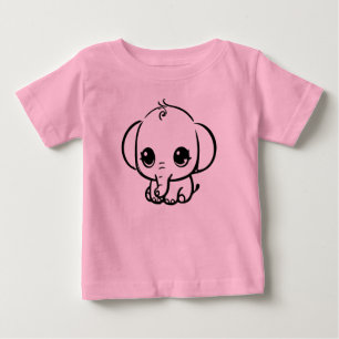 Camiseta Bebê Elefante Fofo