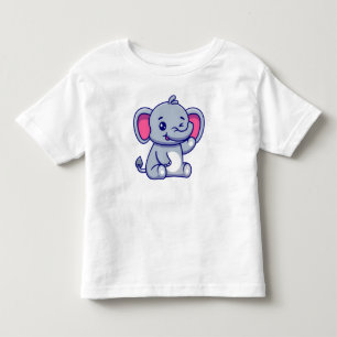 Camiseta Bebê Elefante Fofo Sentado Cartoon-23800
