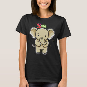 Camiseta Bebê Elefante Gentil Seguro Cura Emocional