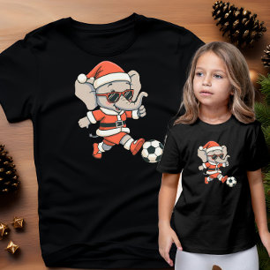 Camiseta Bebê Elefante Papai Noel Jogador de Futebol Arte V