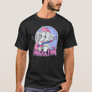 Camiseta Bebê Elefante Tocando Guitarra - Heavy Metal, Hard