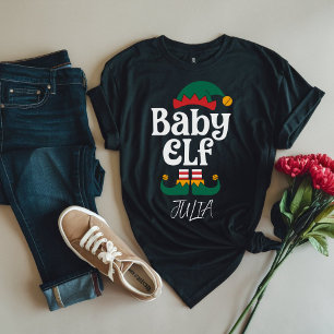 Camiseta Bebê Elf Funny Elf Correspondendo Presente de Nata