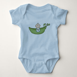 Camiseta Bebê em Azul Pod de Ervilha