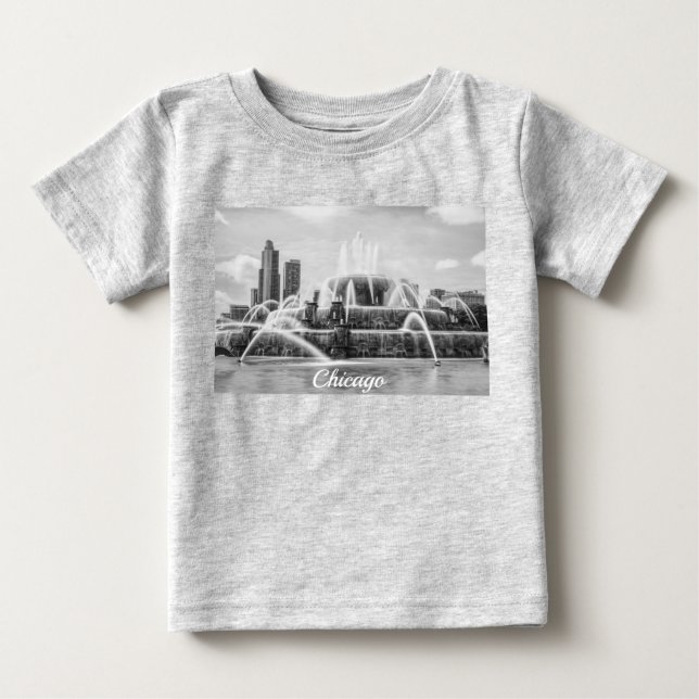 Camiseta Bebê em Escala de Cinza Chicago Buckingha (Frente)